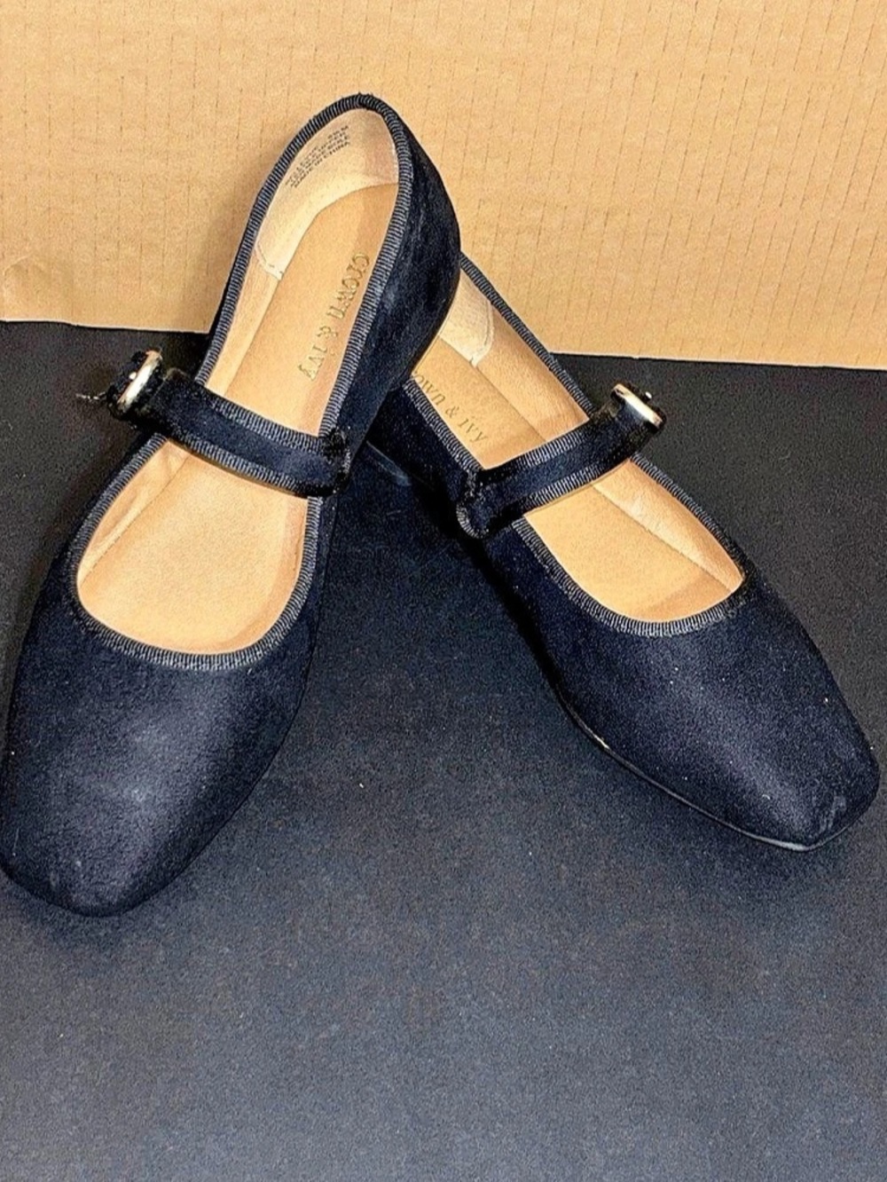 Crown & Ivy Bellevue Mary Jane Flats Black US 6.5